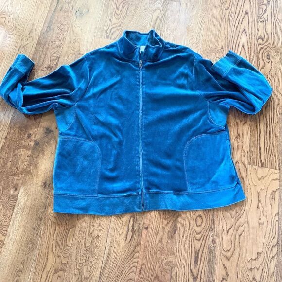 Charter Club Velour Active Jacket Plus Size - Picture 3 of 8